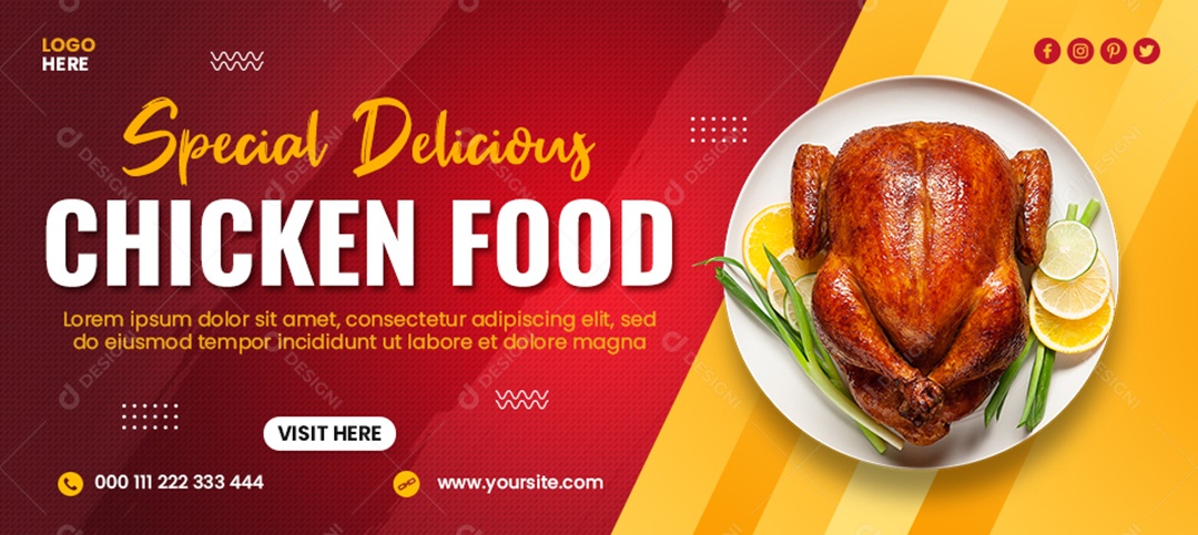 Comida de Frango Social Media PSD Editável