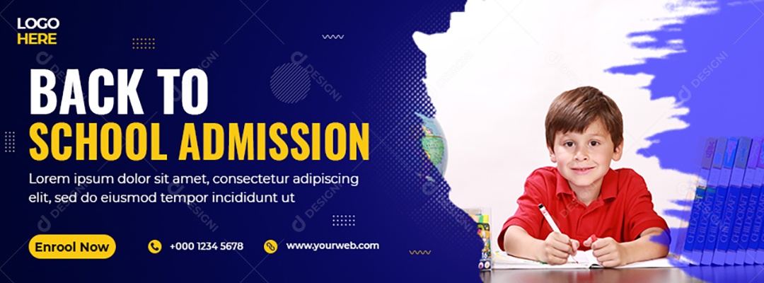 Banner Escola de Admissão 2035 Online Social Media PSD Editável