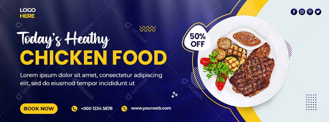 Comida de Frango Social Media PSD Editável