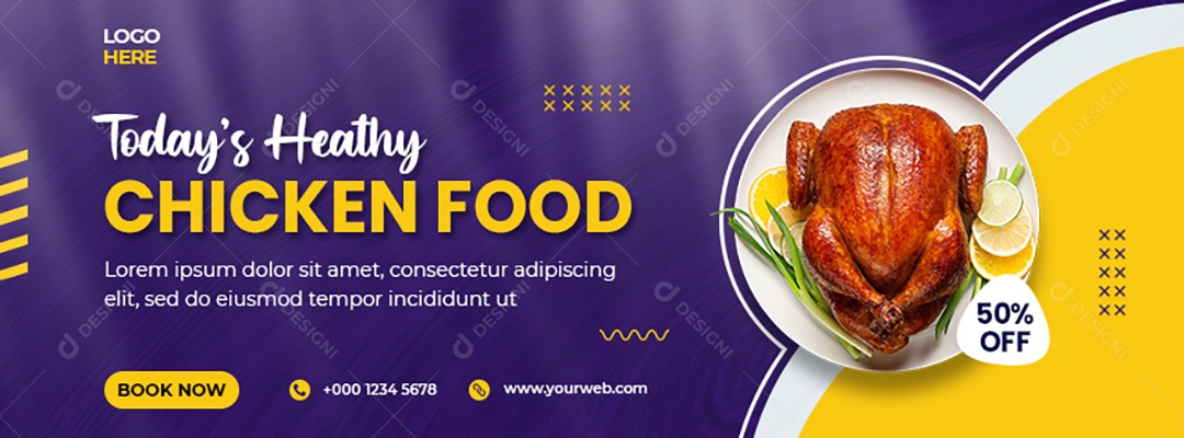 Restaurante Frango Frito Social Media PSD Editável