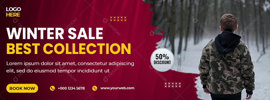 Banner Coleção de Inverno Loja de Roupas Social Media PSD Editável