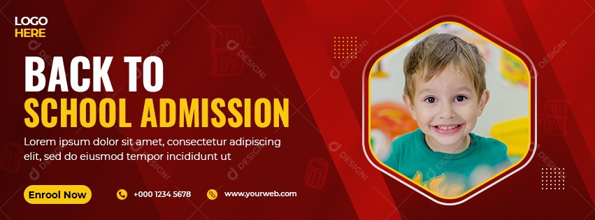 Escola de Admissão Online Social Media PSD Editável