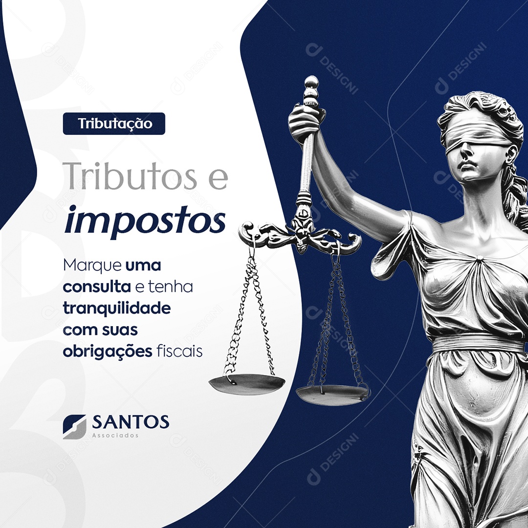 Advocacia Tributos e Impostos Social Media PSD Editável