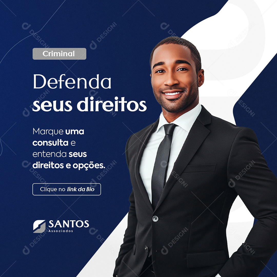 Advocacia Criminal Defenda seus Direitos Social Media PSD Editável