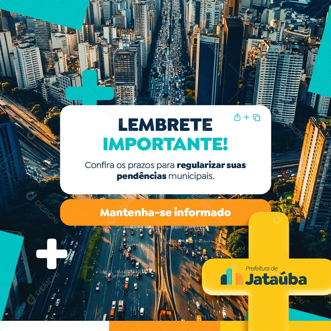 Prefeitura Lembrete Importante Social Media PSD Editável