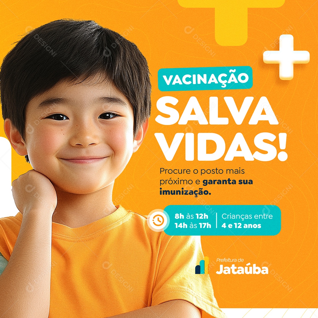 Prefeitura Vacinação Salva Vidas Social Media PSD Editável