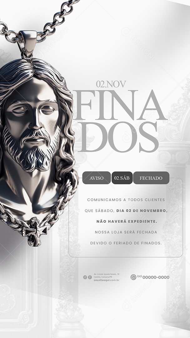 Story Comunicado Feriado Dia de Finados Social Media PSD Editável