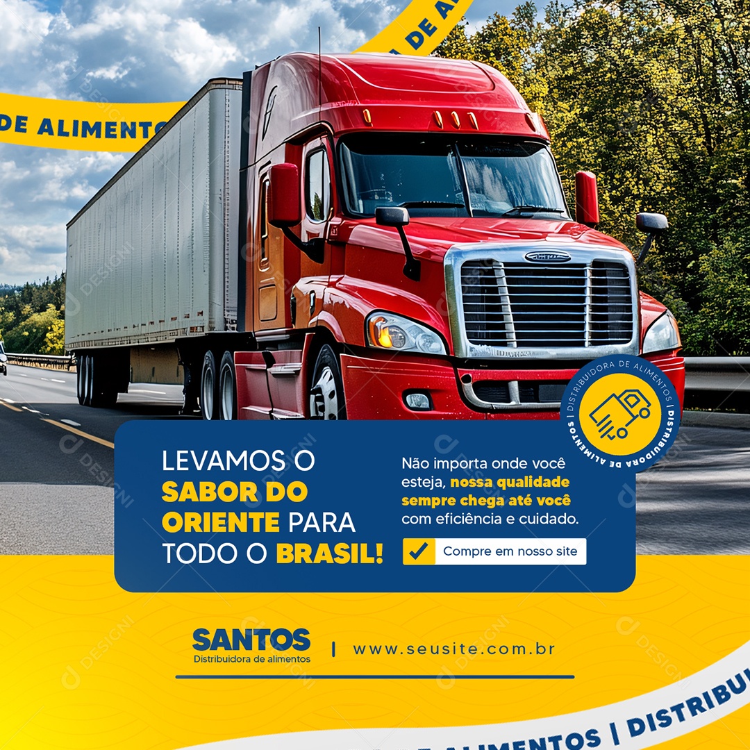 Distribuidora de Alimentos Levamos o Sabor do Oriente Social Media PSD Editável