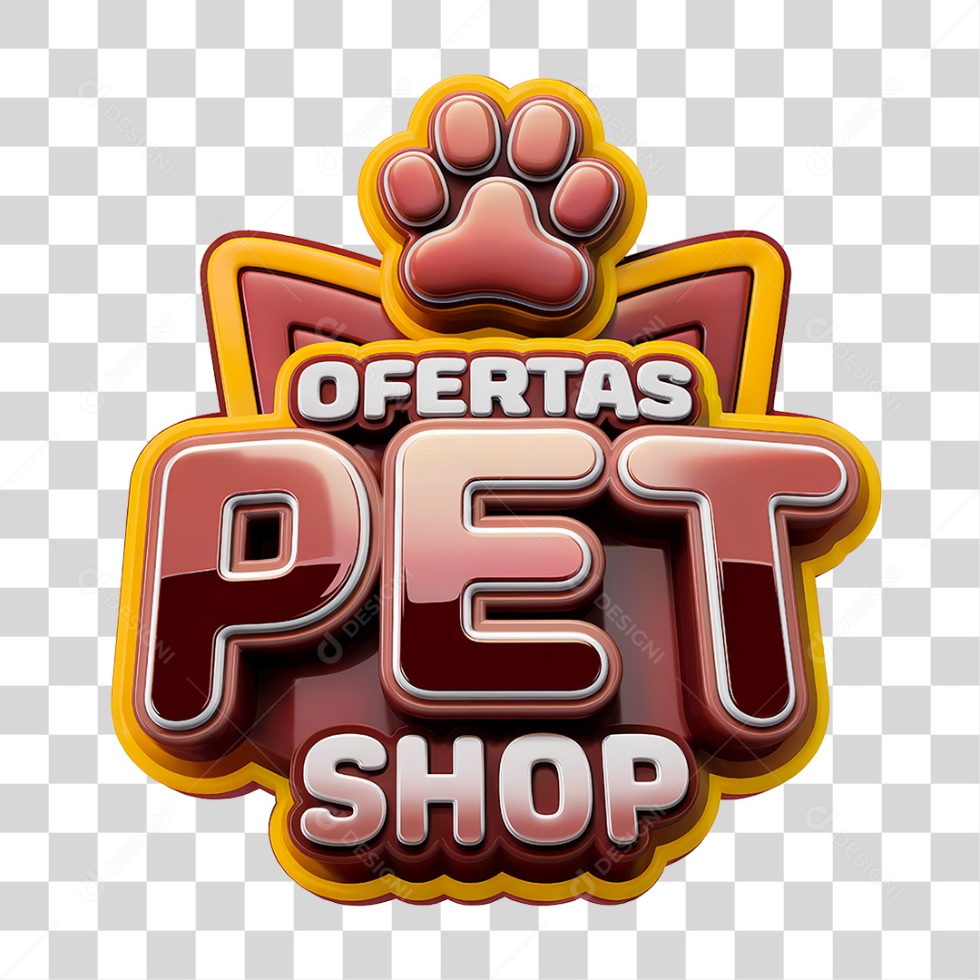 Selo 3D Ofertas Pet Shop PNG Transparente