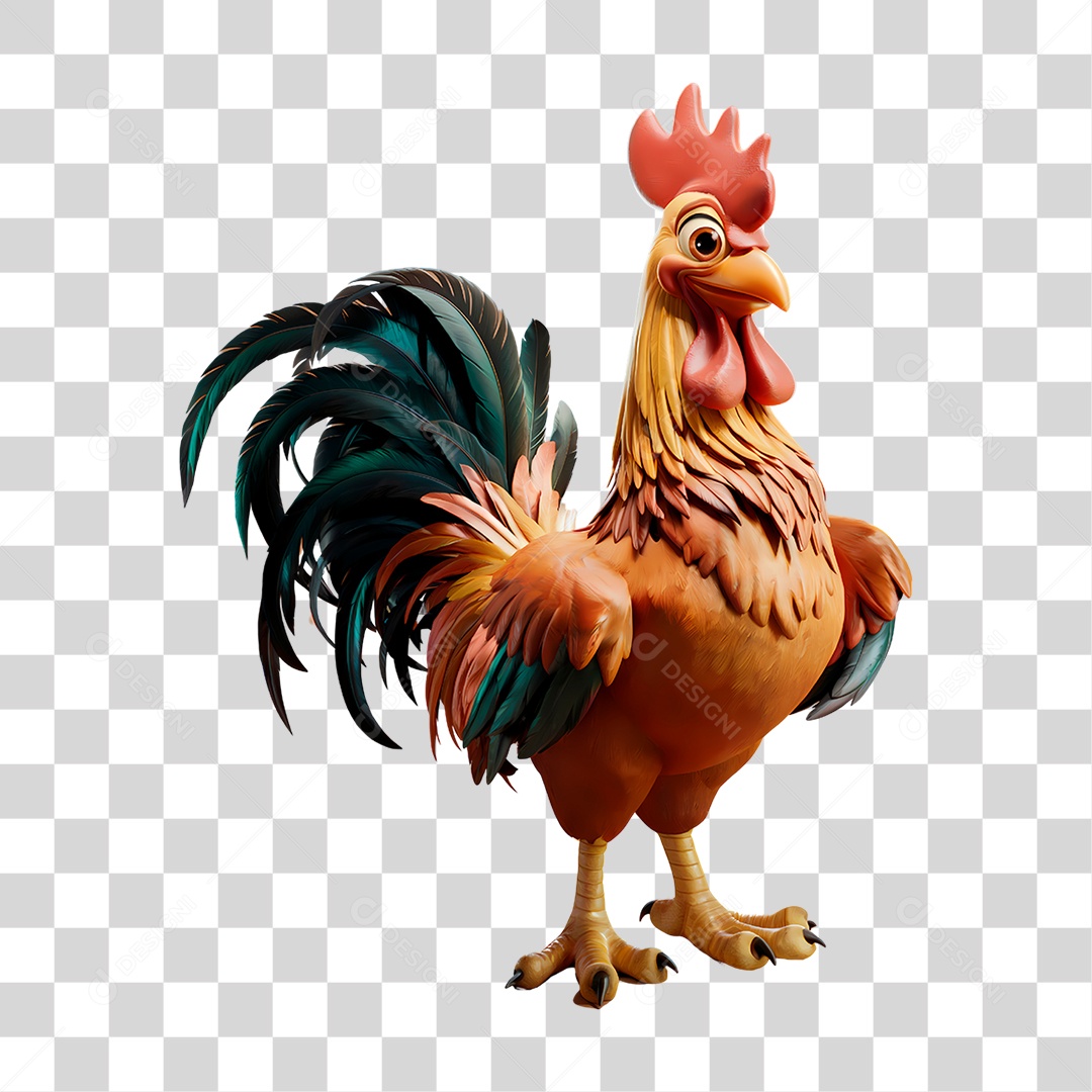 Mascote 3D Frango PNG Transparente