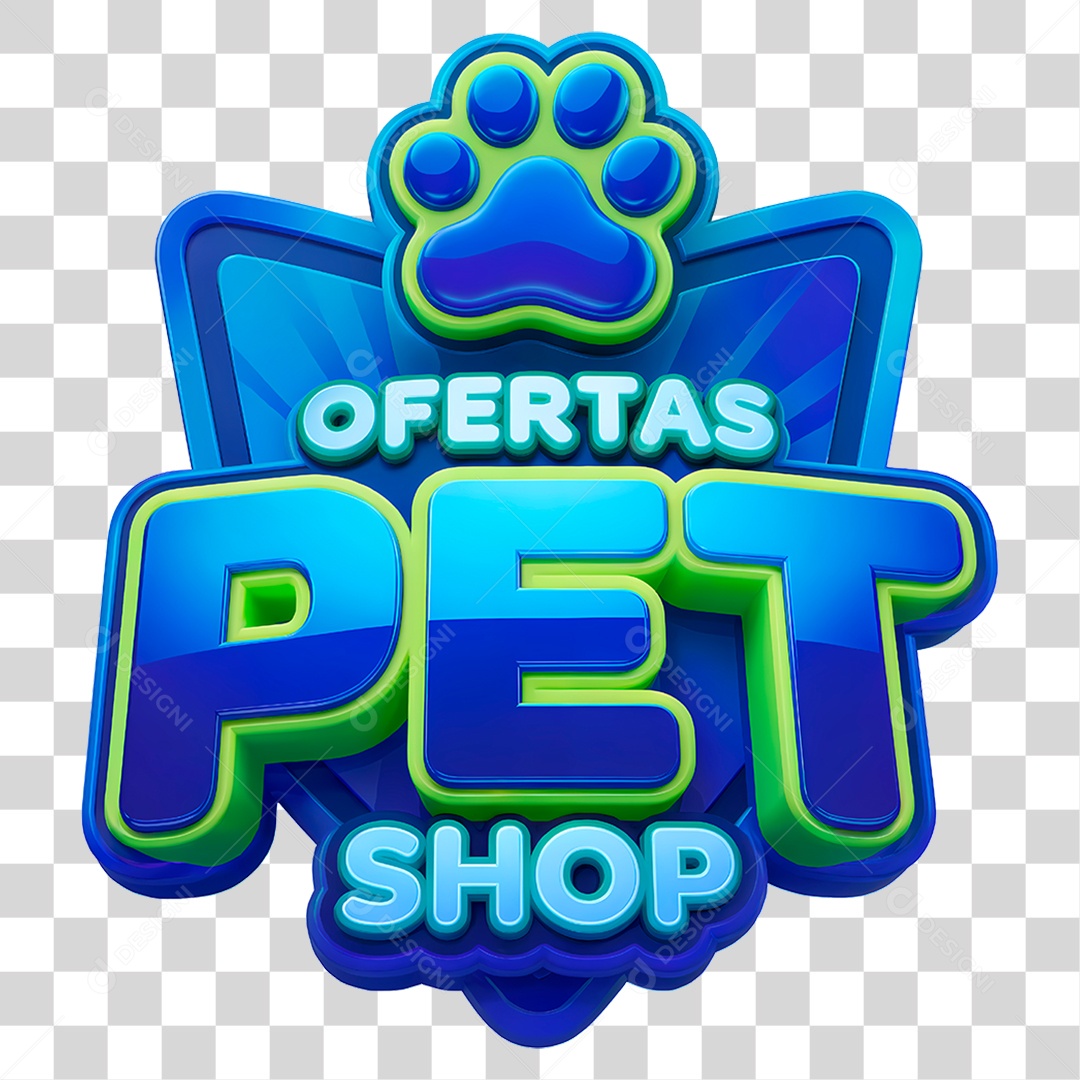 Selo 3D Ofertas Pet Shop PNG Transparente