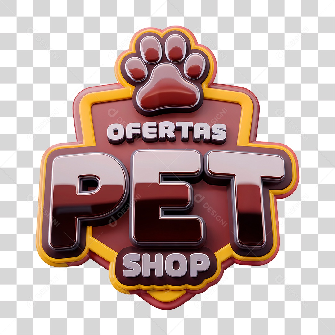 Selo 3D Ofertas Pet Shop PNG Transparente