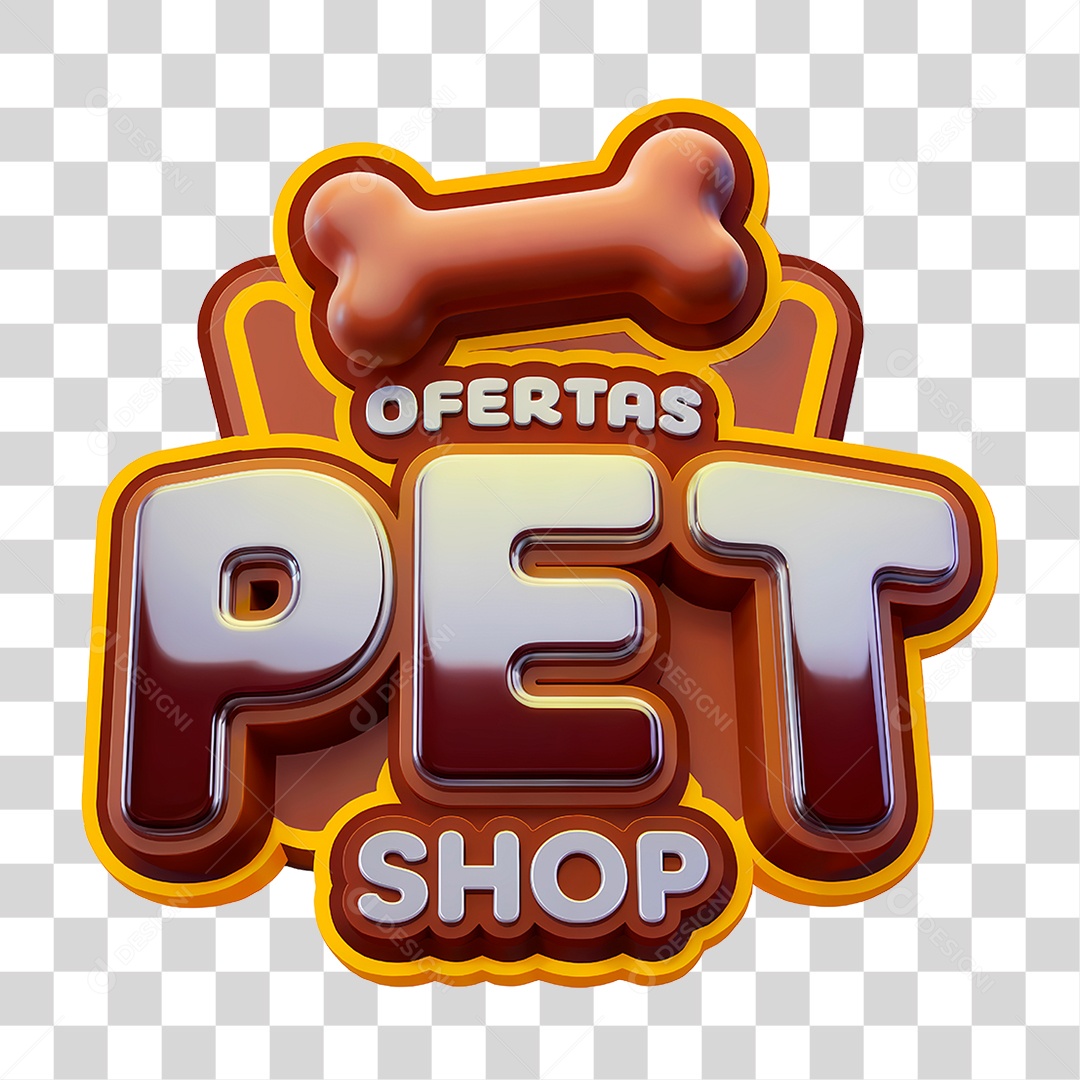 Selo 3D Ofertas Pet Shop PNG Transparente