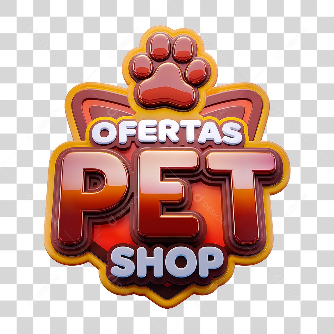 Selo 3D Ofertas Pet Shop PNG Transparente