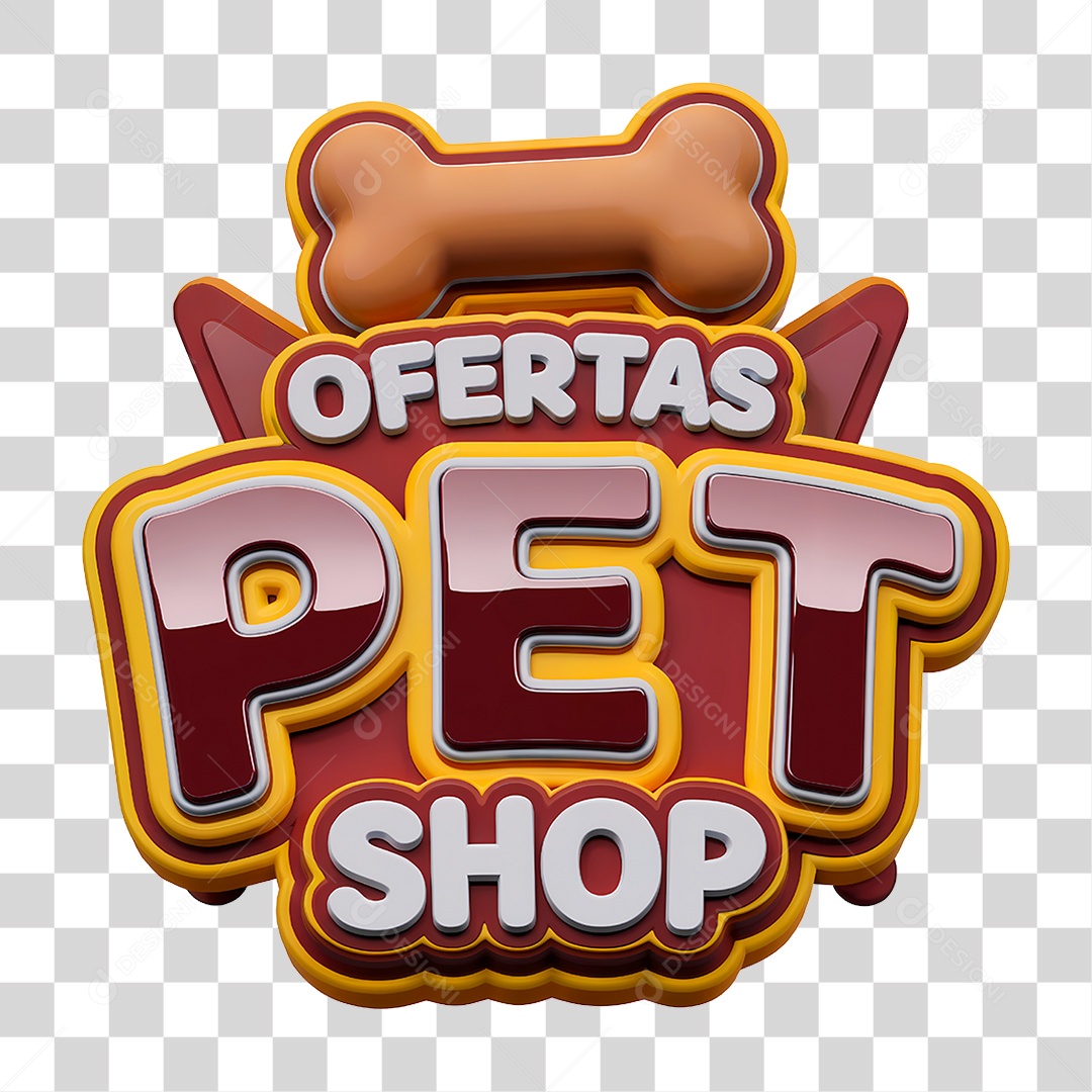 Selo 3D Ofertas Pet Shop PNG Transparente