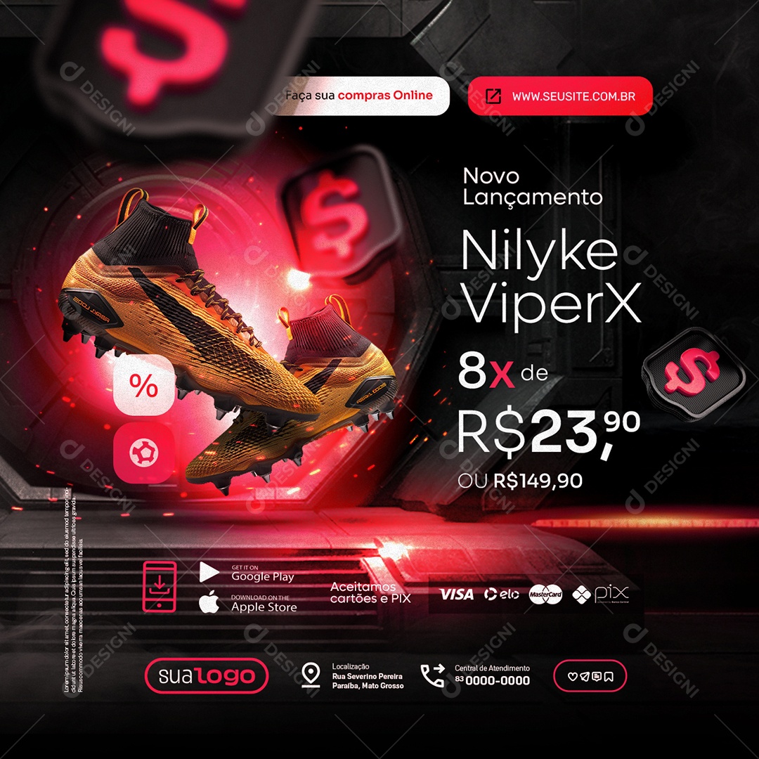 Black Friday Materiais Esportivos Novo Lançamento Nilyke ViperX Social Media PSD Editável