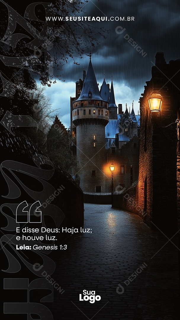 Story Frase Motivacional Bíblica Social Media PSD Editável