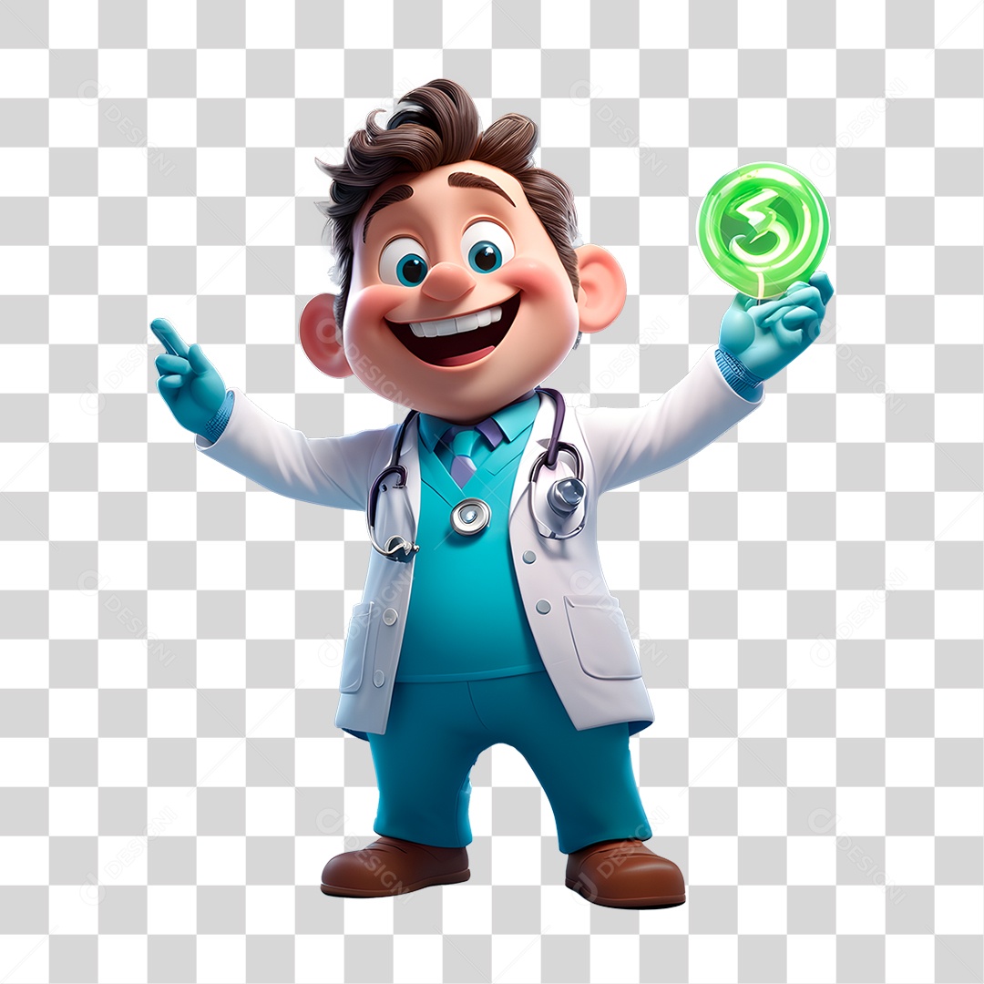 Personagem Médico Cartoon PNG Transparente