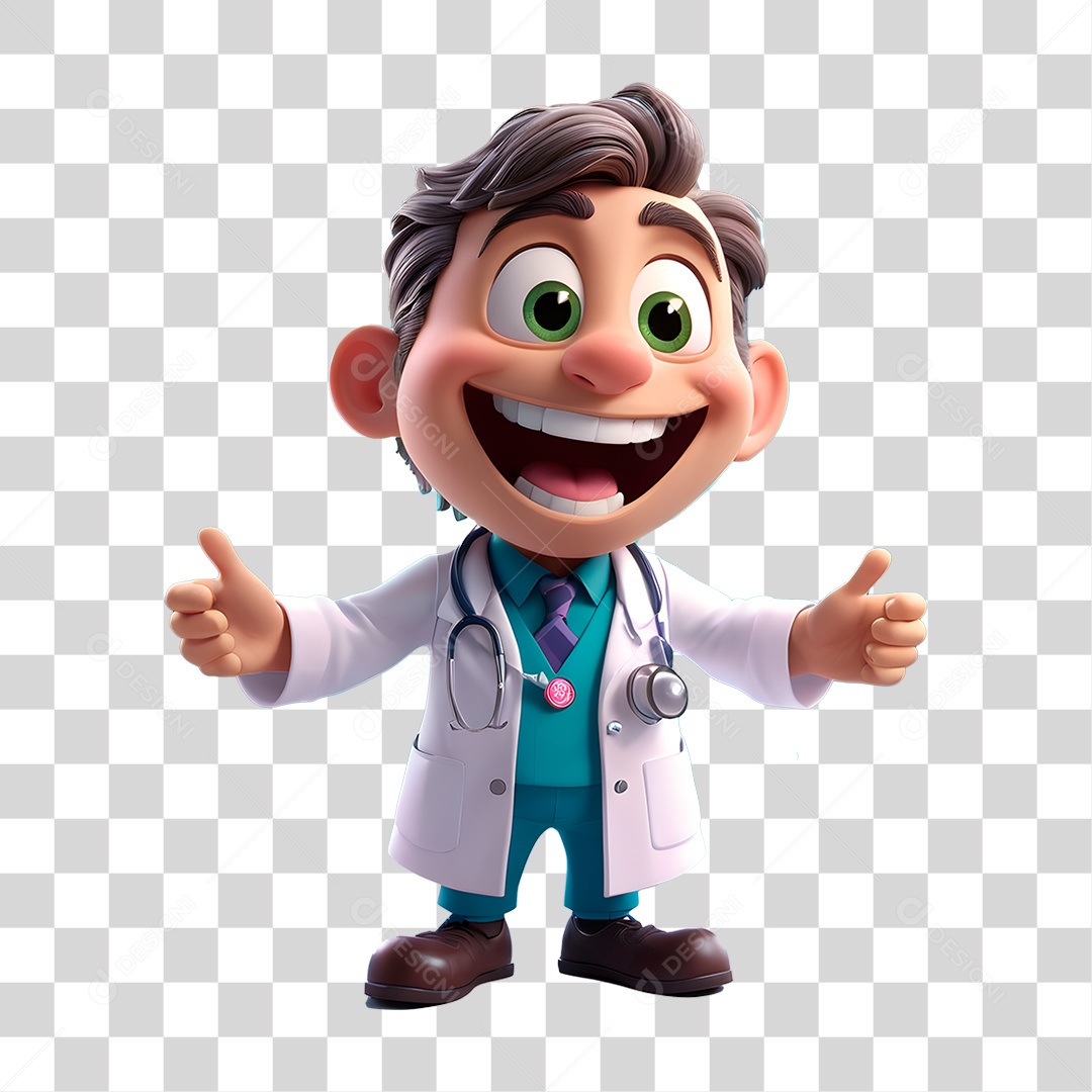 Personagem Médico Cartoon PNG Transparente