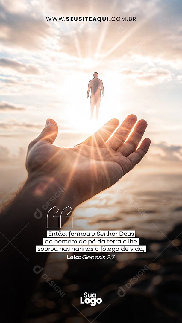 Story Frase Motivacional Bíblica Social Media PSD Editável