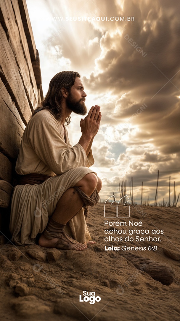 Story Frase Motivacional Bíblica Social Media PSD Editável