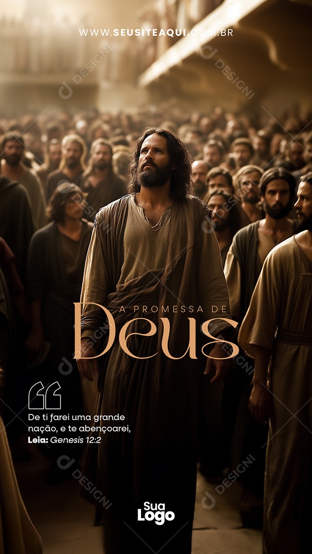 Story A Promessa de Deus Frase Motivacional Bíblica Social Media PSD Editável