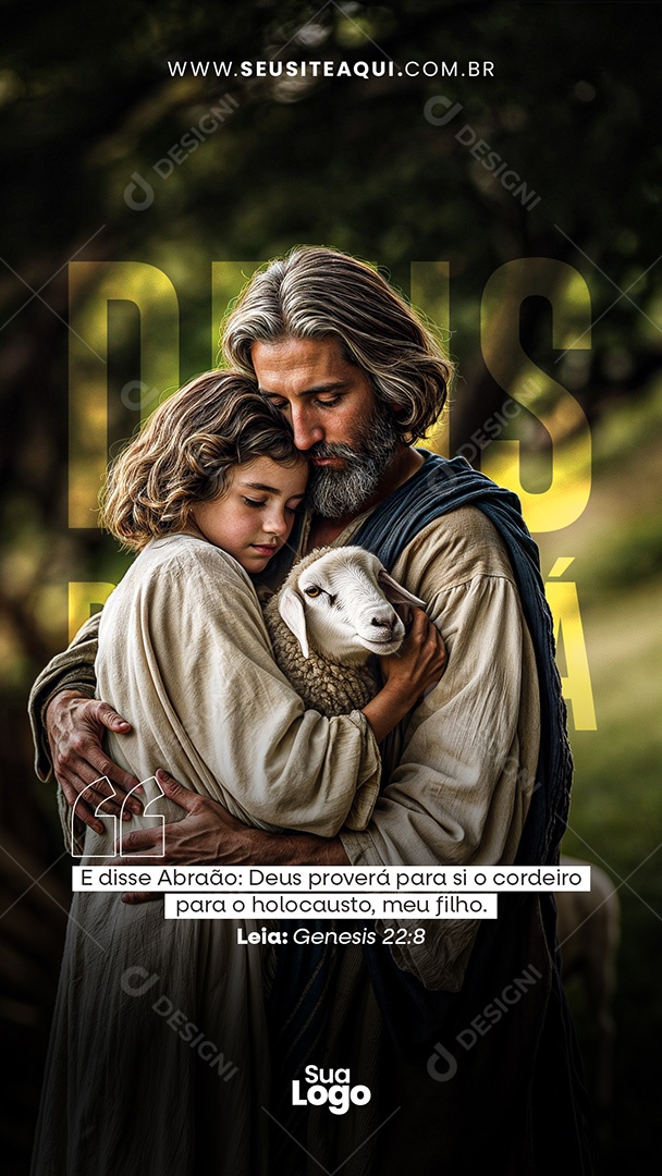 Story Deus Proverá Frase Motivacional Bíblica Social Media PSD Editável