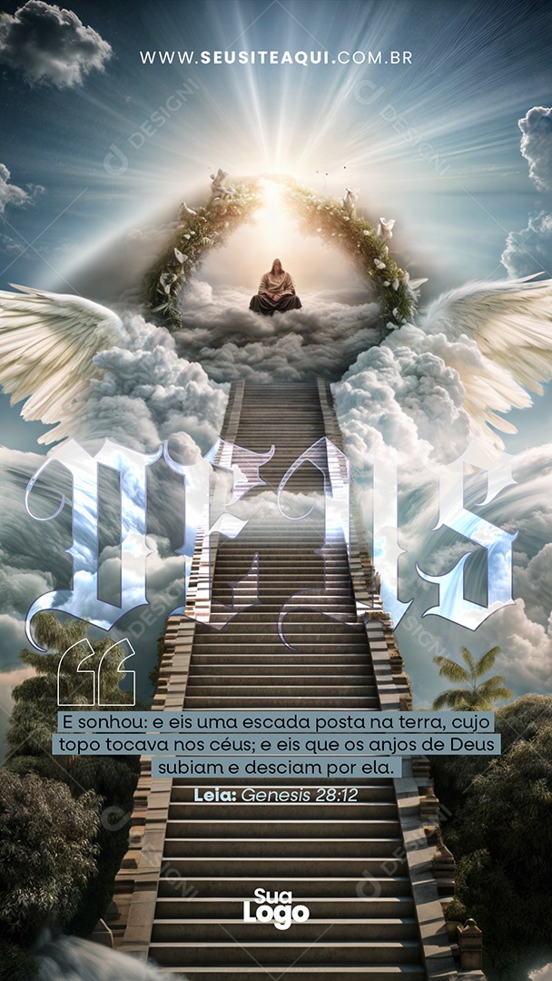 Story Frase Motivacional Bíblica Social Media PSD Editável