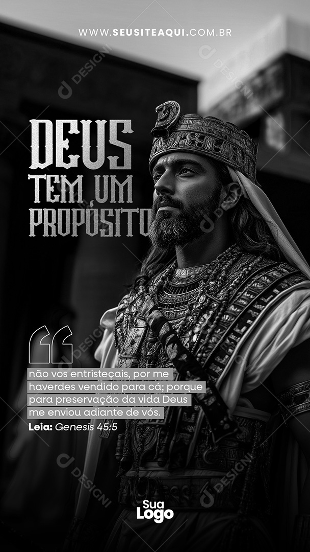 Story Deus Tem Um Propósito Frase Motivacional Bíblica Social Media PSD Editável