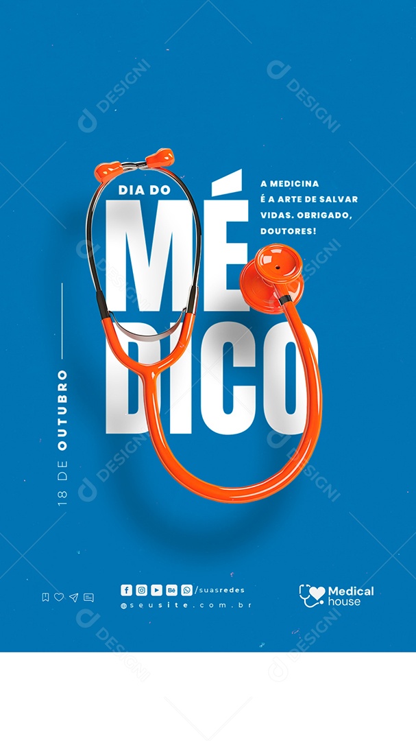 Story Dia do Médico 18 de Outubro Social Media PSD Editável