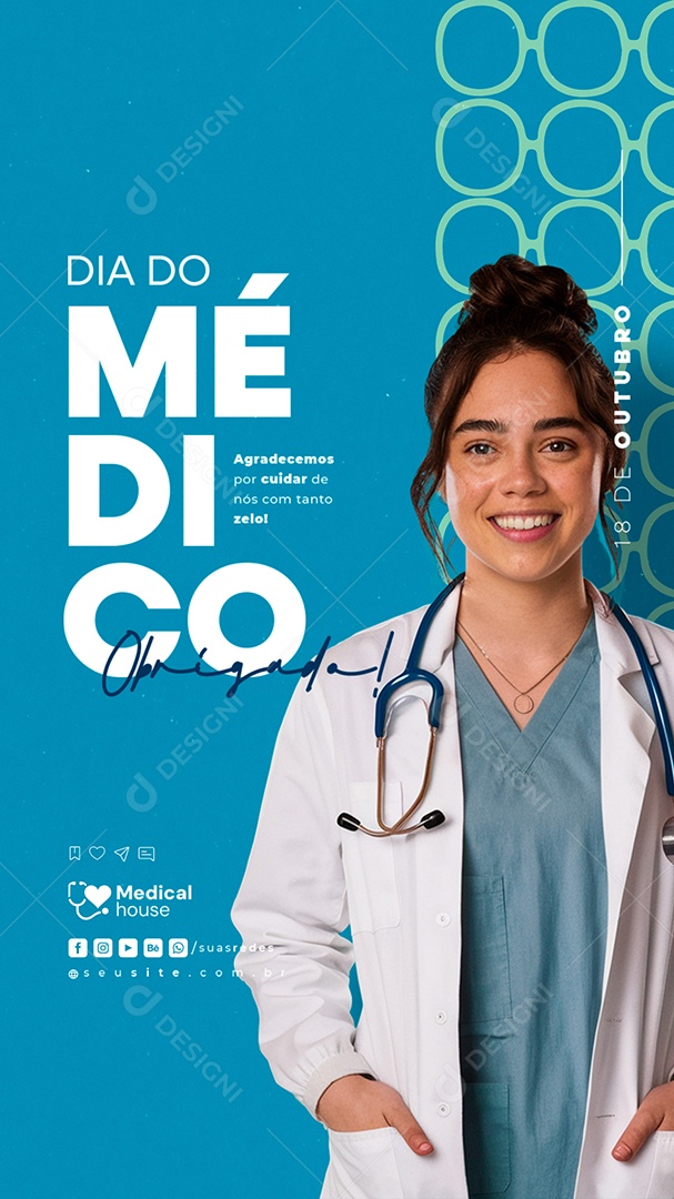 Story Dia do Médico 18 de Outubro Social Media PSD Editável