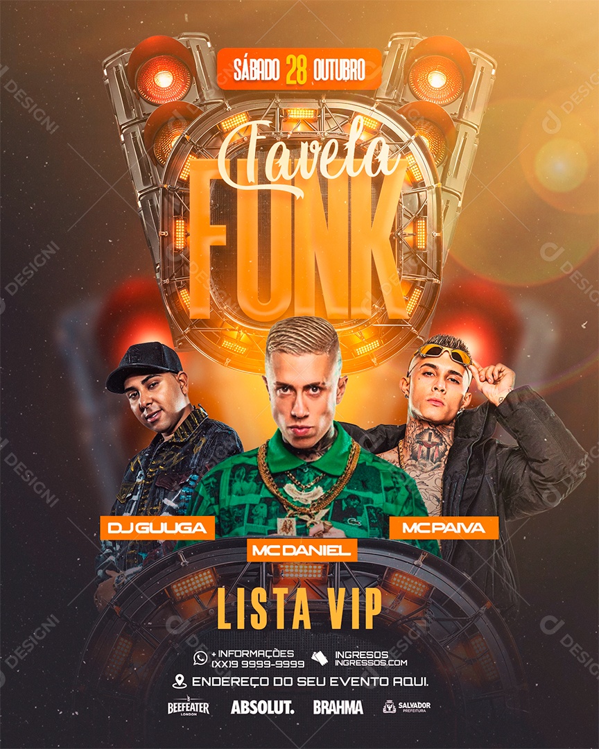 Flyer Halloween Favela Shows Social Media PSD Editável