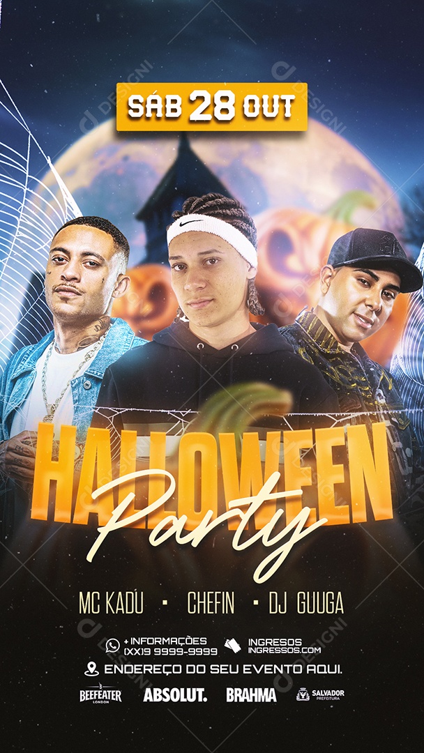 Flyer Halloween Shows Social Media PSD Editável