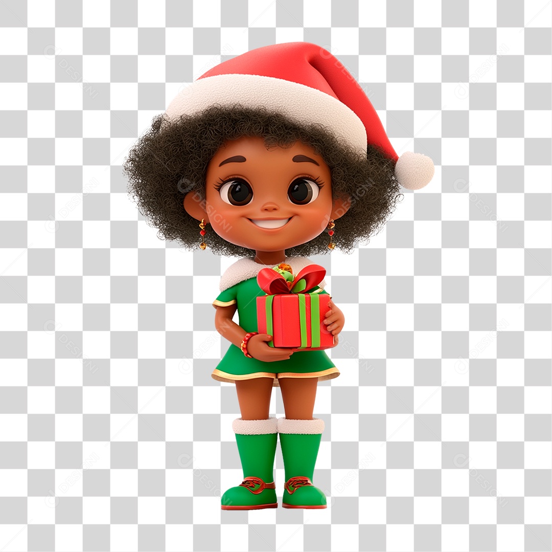 Criança com Fantasia de Natal PNG Transparente