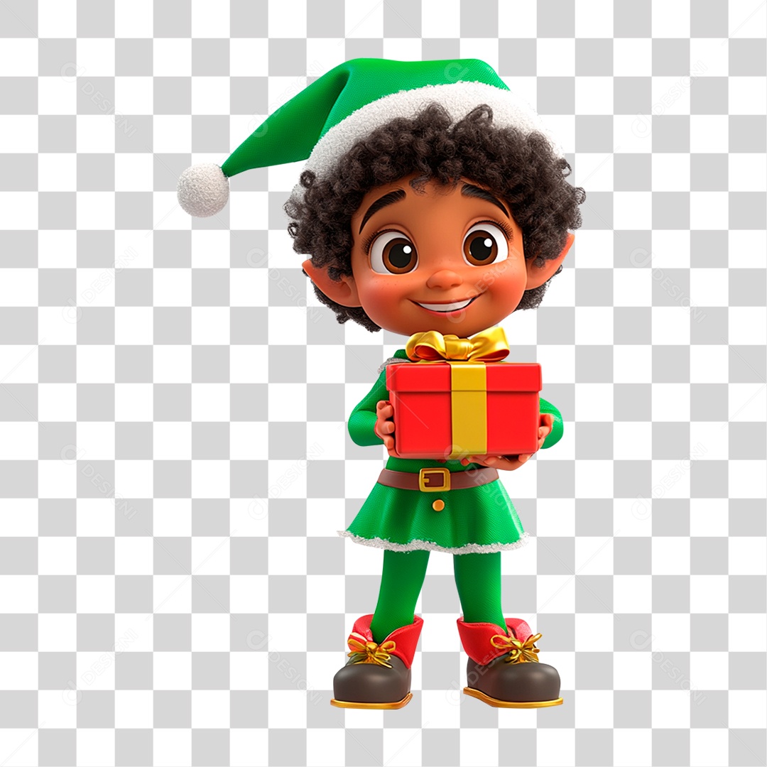 Criança com Fantasia de Natal PNG Transparente