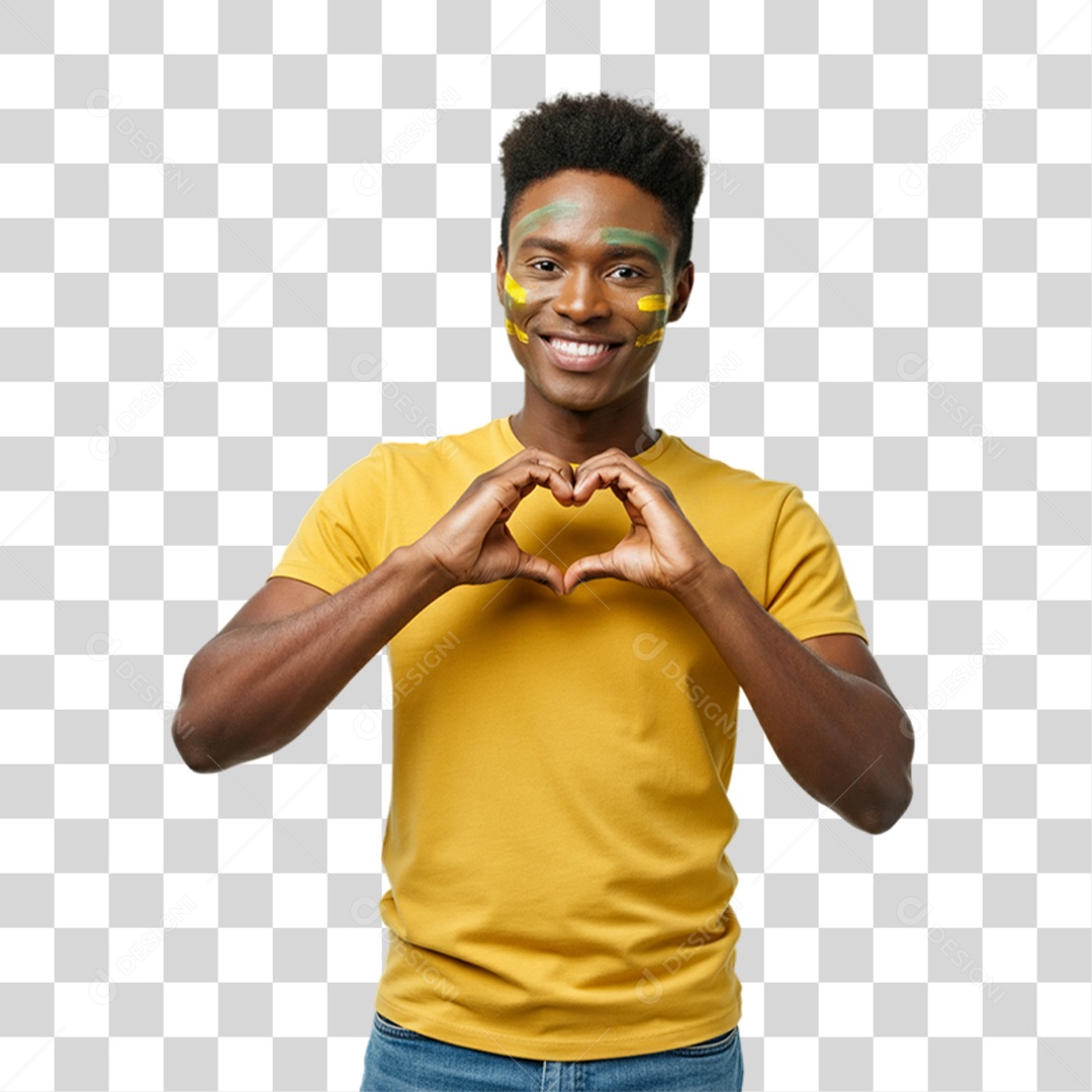 Homem com Camisa Amarela Dia da Proclamação da Republica PNG Transparente