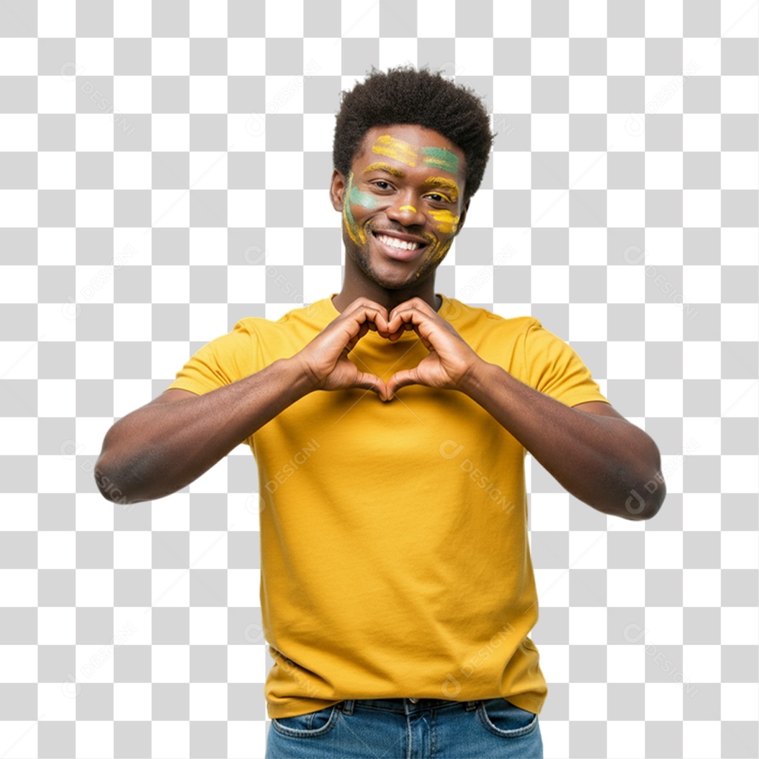 Homem com Camisa Amarela Dia da Proclamação da Republica PNG Transparente