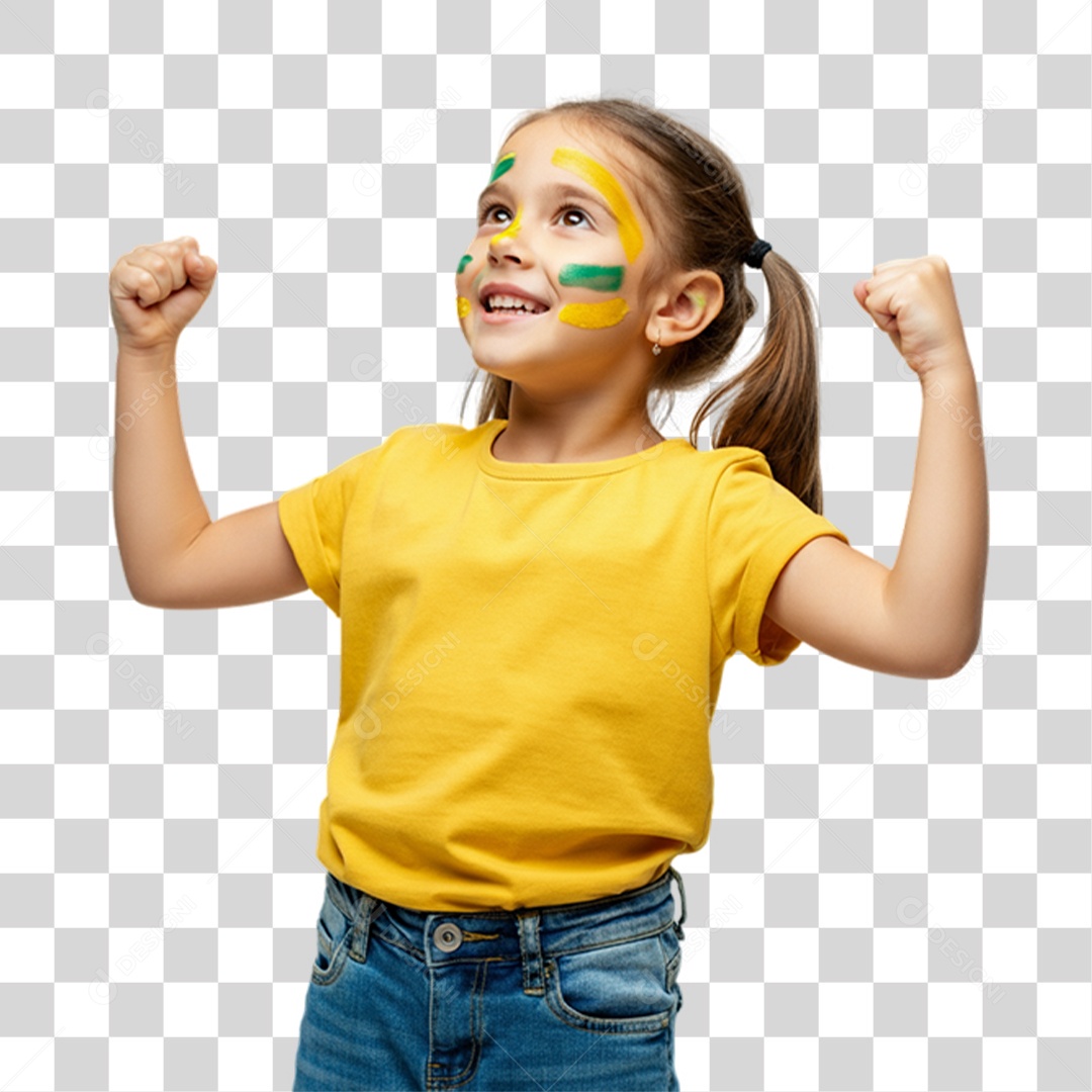 Criança com Camisa Amarela Dia da Proclamação da Republica PNG Transparente