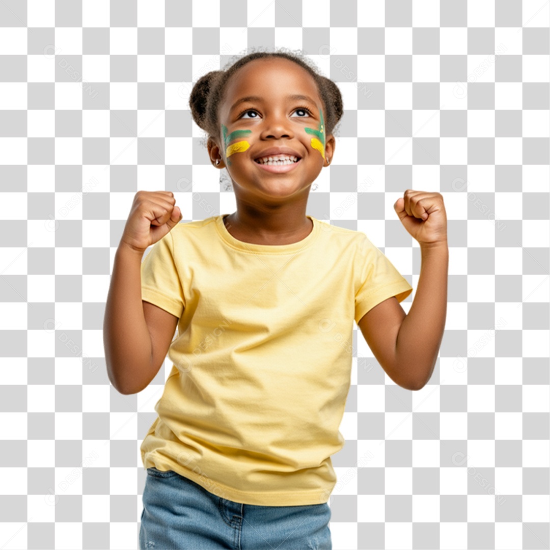 Criança com Camisa Amarela Dia da Proclamação da Republica PNG Transparente