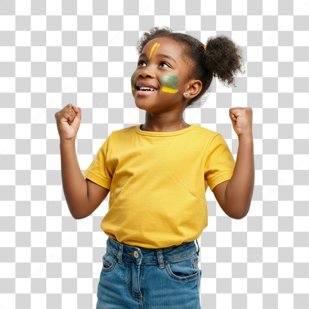 Criança com Camisa Amarela Dia da Proclamação da Republica PNG Transparente