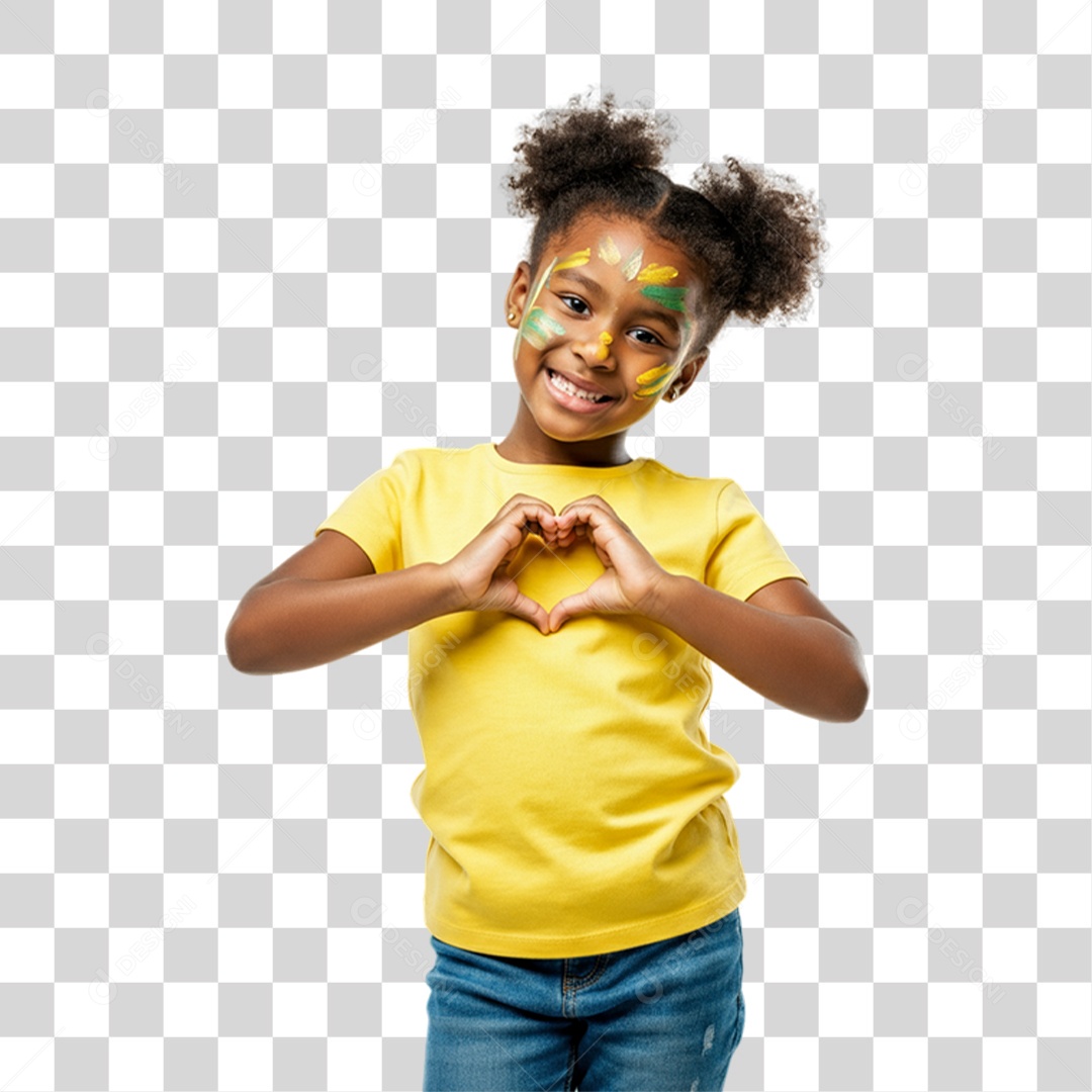 Criança com Camisa Amarela Dia da Proclamação da Republica PNG Transparente