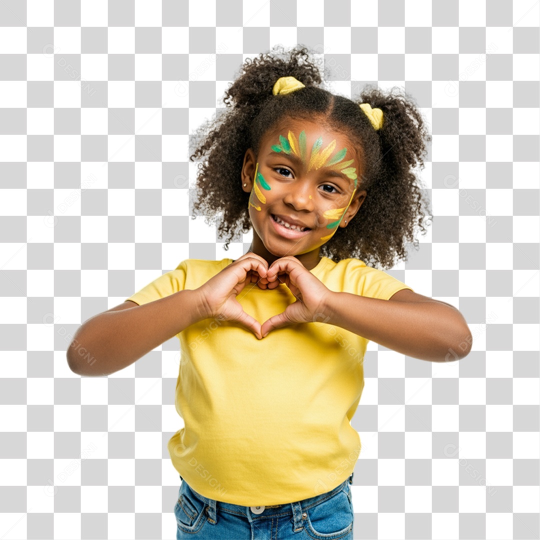Criança com Camisa Amarela Dia da Proclamação da Republica PNG Transparente