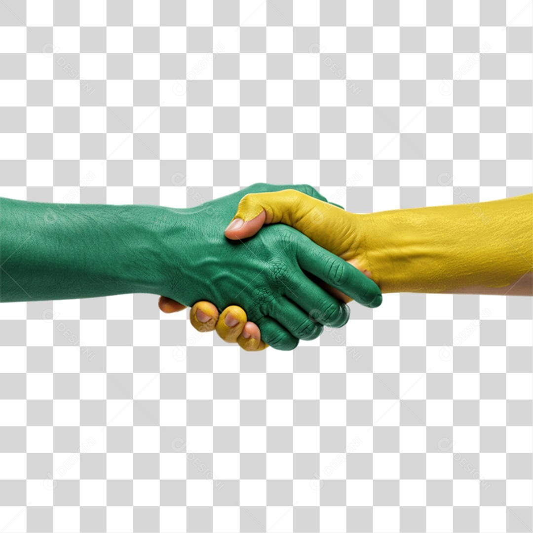 Mãos Cores Brasil Bandeira PNG Transparente