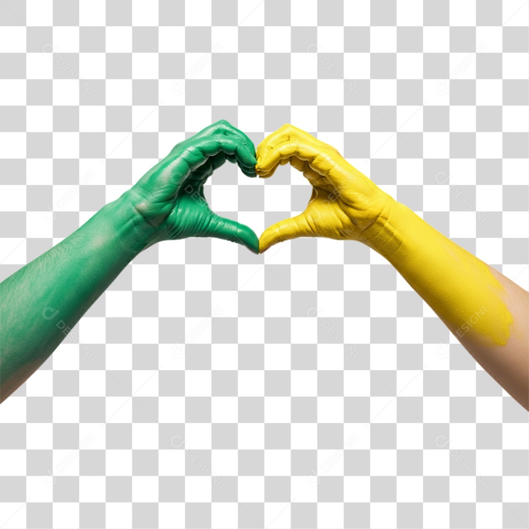 Mãos Cores Brasil Bandeira PNG Transparente