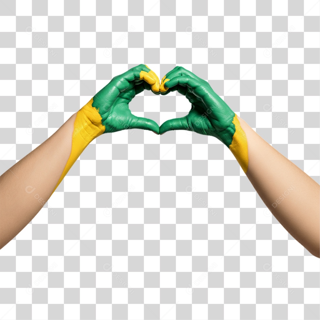 Mãos Cores Brasil Bandeira PNG Transparente