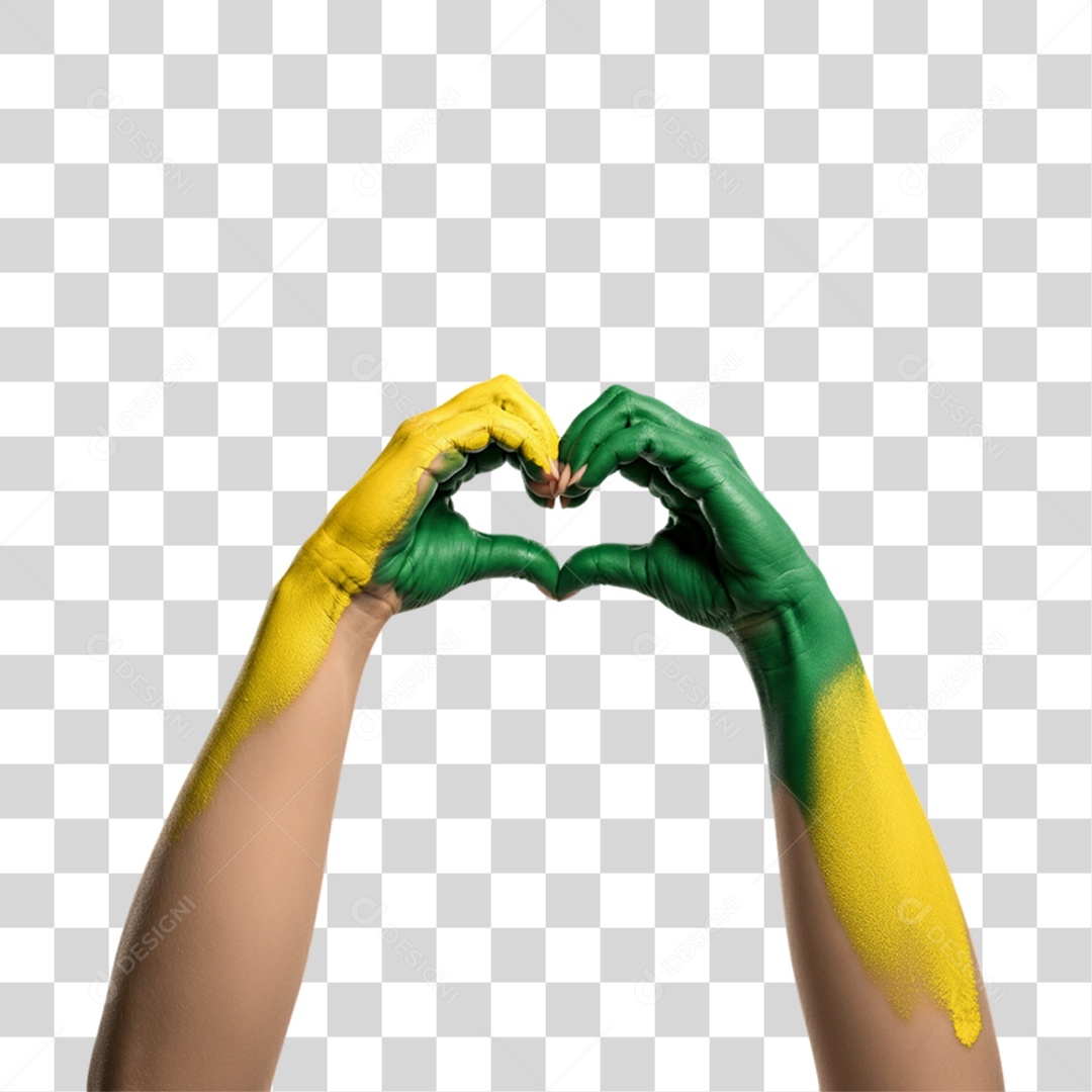 Mãos Cores Brasil Bandeira PNG Transparente