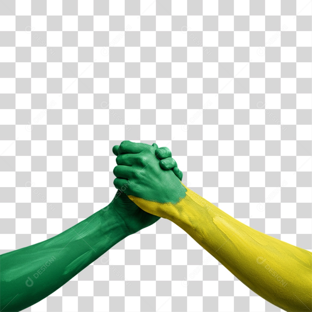 Mãos Cores Brasil Bandeira PNG Transparente