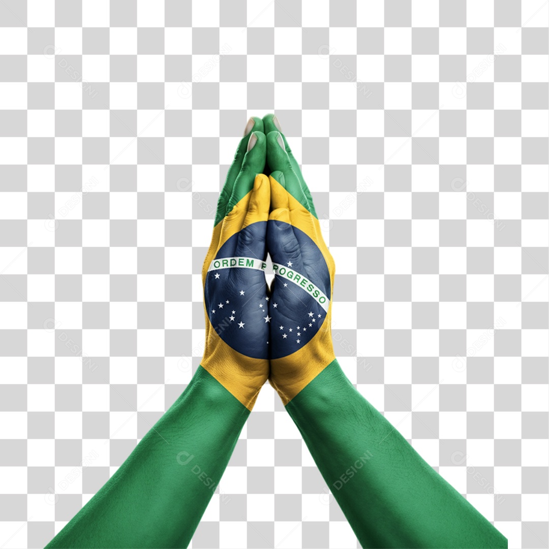 Mãos Cores Brasil Bandeira PNG Transparente