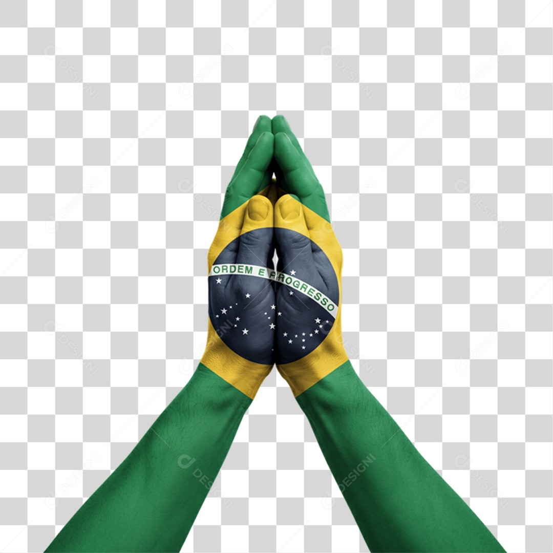 Mãos Cores Brasil Bandeira PNG Transparente