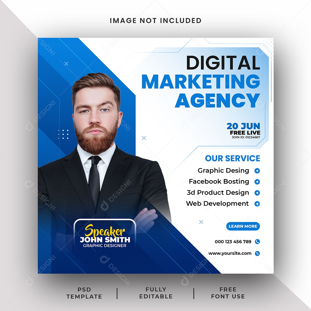 Agência de Marketing Social Media PSD Editável